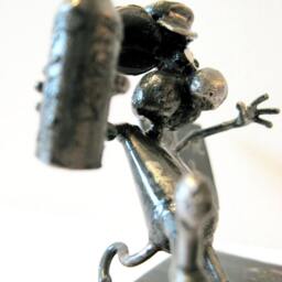 Drunk Pilot Mouse Recycled Steel Sculpture - thumbnail 4