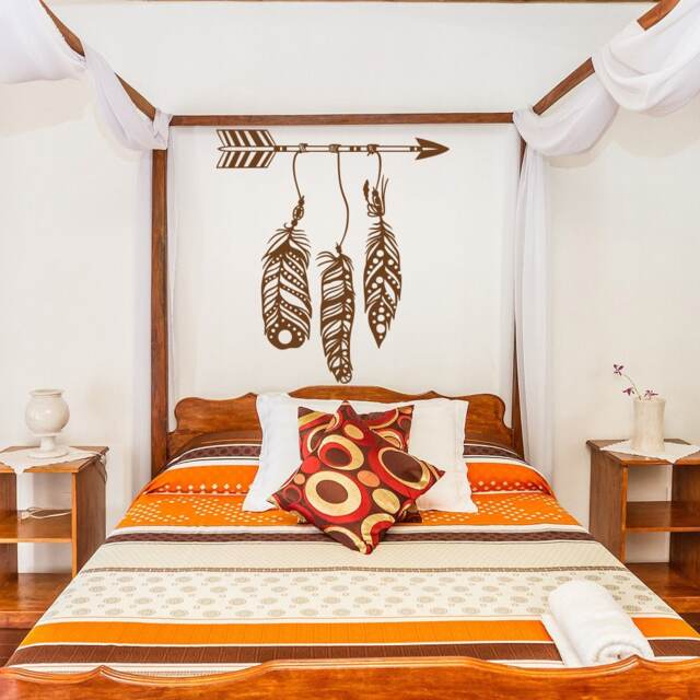 Feather Arrow Wall Decal - Bohemian Tribal Vinyl Sticker #195 - image 1