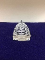 Hand Carved Clear Quartz Shri Yantra, Sphatik Lakshmi Vastu Crystal Home Decor - thumbnail 1