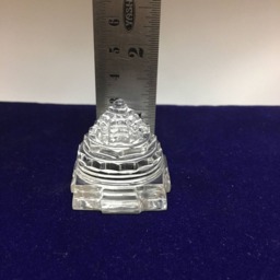 Hand Carved Clear Quartz Shri Yantra, Sphatik Lakshmi Vastu Crystal Home Decor - thumbnail 2