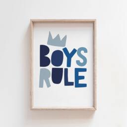 Set Of 3 Playroom Prints, Brother Bedroom Sibling Boys Rule Wall Art, Decor, Kids - thumbnail 3