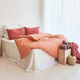 Peach Pie Linen Duvet Cover European Bedding, King & Queen - thumbnail 2