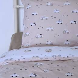 Cars Single Bedding Set Boys , Bedding, Kids Room Decor Pure Cotton Reversible, Beige Bedroom, Cars, Tractors, Trucks - thumbnail 2