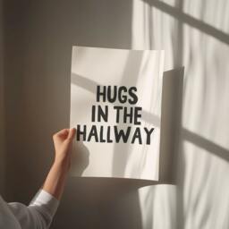 Hugs in The Hallway Art Print Family Home Decor - thumbnail 3