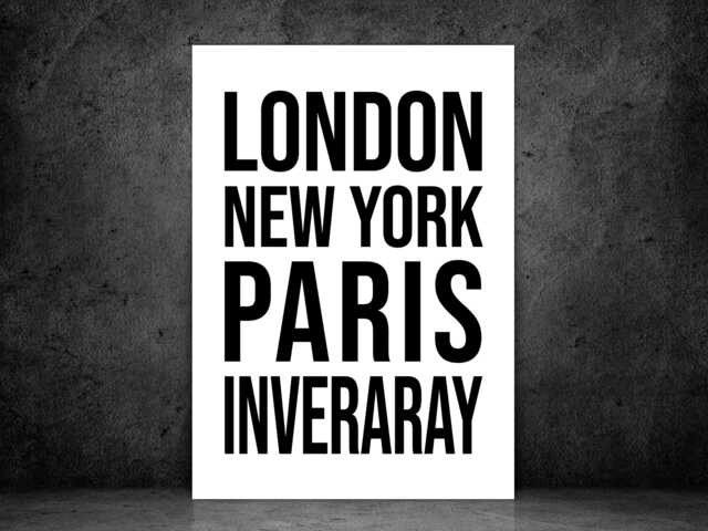 Inveraray Iconic Bold Town Scotland Print Poster - Scotland Gift Bespoke A5 A4 A3 Framed Or Unframed - image 1