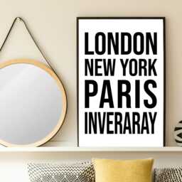 Inveraray Iconic Bold Town Scotland Print Poster - Scotland Gift Bespoke A5 A4 A3 Framed Or Unframed - thumbnail 3
