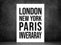 Inveraray Iconic Bold Town Scotland Print Poster - Scotland Gift Bespoke A5 A4 A3 Framed Or Unframed - thumbnail 1