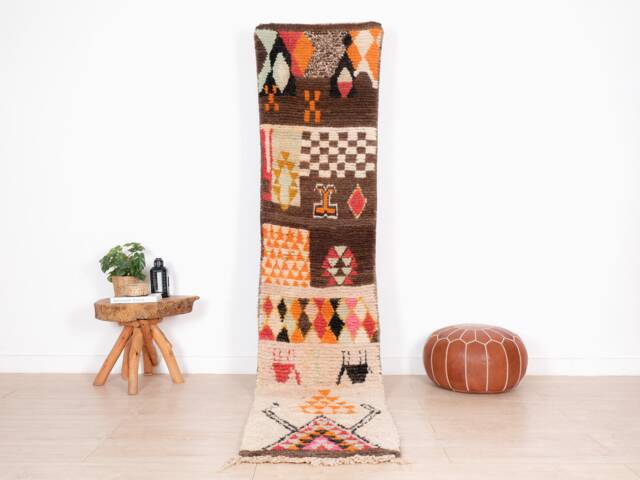 Moroccan Runner Rug 2x10 Ft, Vintage Berber Runner, Handwoven Wool Rug, Tribal Bohemian Hallway 66x305 cm - image 1