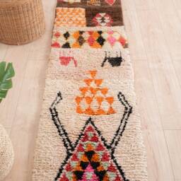 Moroccan Runner Rug 2x10 Ft, Vintage Berber Runner, Handwoven Wool Rug, Tribal Bohemian Hallway 66x305 cm - thumbnail 2