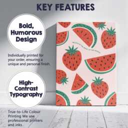 Playful Strawberry Watermelon Summer Fruit Pattern Canvas Wall Art Print Decor Picture Ready To Hang - thumbnail 2