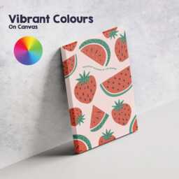 Playful Strawberry Watermelon Summer Fruit Pattern Canvas Wall Art Print Decor Picture Ready To Hang - thumbnail 4
