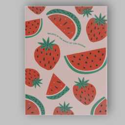 Playful Strawberry Watermelon Summer Fruit Pattern Canvas Wall Art Print Decor Picture Ready To Hang