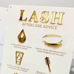 Lash Aftercare Advice 3D Acrylic Sign - Aesthetics Display Signage Beauty Clinic Wall Decor Salon Information A3 Size