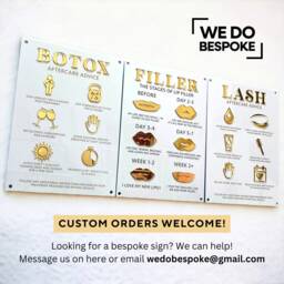 Lash Aftercare Advice 3D Acrylic Sign - Aesthetics Display Signage Beauty Clinic Wall Decor Salon Information A3 Size - thumbnail 3