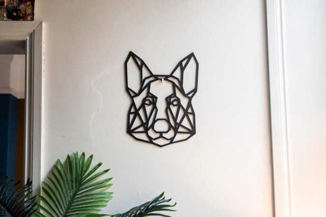 Geometric Steel German Shepherd Head Dog Gift Present Pet Portrait Metal Home & Garden - image 1