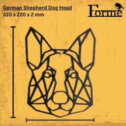 Geometric Steel German Shepherd Head Dog Gift Present Pet Portrait Metal Home & Garden - thumbnail 3