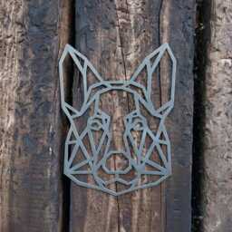 Geometric Steel German Shepherd Head Dog Gift Present Pet Portrait Metal Home & Garden - thumbnail 2