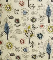 "1 X Enchanted Garden Cream Blue Lime Cushion Cover 16"" 18" - thumbnail 2