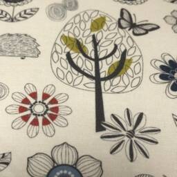 "1 X Enchanted Garden Cream Blue Lime Cushion Cover 16"" 18" - thumbnail 3