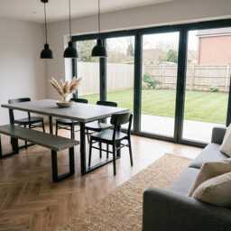 Scandinavian Silk Grey Dining Table, Solid Wood - Handmade Custom Sizes 80-240cm, Made To Order UK Free Delivery - thumbnail 2