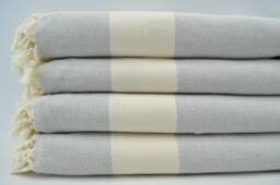 "Light Gray Blanket, Long Blanket, Beach Throw, Home Decor, Zigzag Blanket, Turkish Blanket, Herringbone Blanket, 79""x95" - thumbnail 1