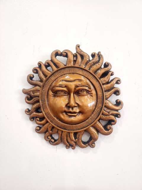 Celestial Sun Sculpture Wall Plaque Home Garden Decor