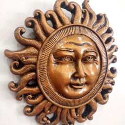 Celestial Sun Sculpture Wall Plaque Home Garden Decor - thumbnail 3