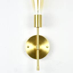 Brass Torch Wall Sconce - Single Lamp Fixture Vanity Lighting Bathroom Kitchen Restaurant Led Or Antique - thumbnail 2
