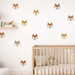 Fox Wall Decals Set Of 40 - Woodland Nursery Stickers Cute Animal Vinyl Removable Kids Room Decor 2.5 Inch Faces - thumbnail 2