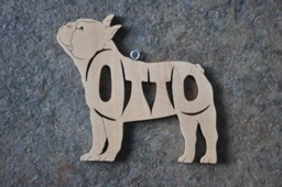 Choice Custom Name Dog Ornament Wooden Hand Cut Christmas Tree Decoration - thumbnail 1