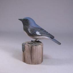 Black-Throated Blue Wrabler Wood Carving - thumbnail 2