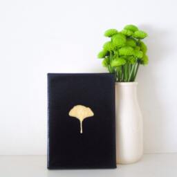 Ginkgo Leaf - Gold & Black Ginkgo Painting Leaf Decoration Asian Accessory Gingko Painting - thumbnail 3