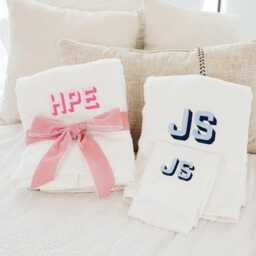 Embroidered Guest Towels // Bath & Hand Towel, Monogram Towels, Custom Bathroom Monogrammed - thumbnail 2