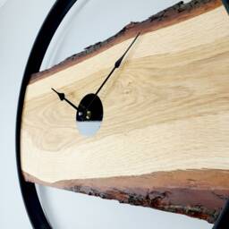 Handmade Oak Wall Clock With Black Steel Ring, Large 23 - thumbnail 4
