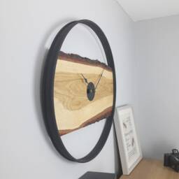 Handmade Oak Wall Clock With Black Steel Ring, Large 23 - thumbnail 2