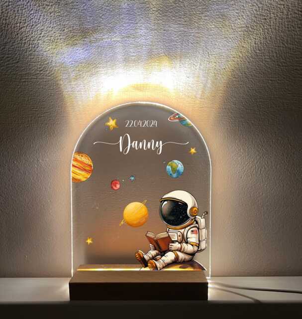 Personalized Astronaut Led Night Light Custom Space Nursery Decor - image 1