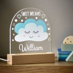 Personalised Boys Sweet Dreams Cloud Night Light - Childrens Led Lamp - thumbnail 3