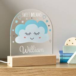 Personalised Boys Sweet Dreams Cloud Night Light - Childrens Led Lamp - thumbnail 1