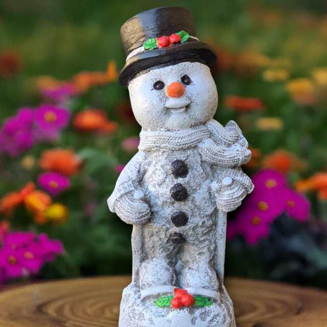 Outdoor Snowman Sculpture Concrete Figurine Cement Winter Decoration Handmade Snoman Snowman Lover Gift Front Door Art - image 1