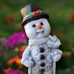 Outdoor Snowman Sculpture Concrete Figurine Cement Winter Decoration Handmade Snoman Snowman Lover Gift Front Door Art - thumbnail 4
