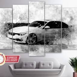Bmw Drift Canvas Print, Wall Art, Bmw Poster, Decor, F30, Paintings, Drifting Art - thumbnail 4