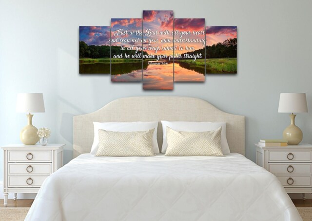 Proverbs 35-6 #6 Niv Trust in The Lord Bible Verse Canvas - Christian Scripture Religious Wall Art Home Decor Paintings - image 1