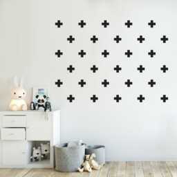 Swiss Cross Vinyl Wall Decals - Scandinavian Geometric Stickers