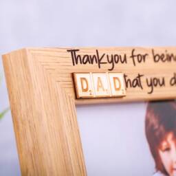 step Dad Personalised Wooden Photo Frame - Custom Engraved Birthday Gift Daddy - thumbnail 2