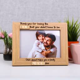 step Dad Personalised Wooden Photo Frame - Custom Engraved Birthday Gift Daddy - thumbnail 1
