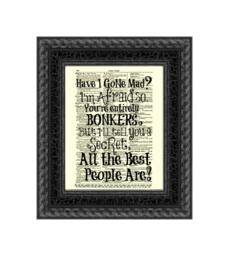Alice in Wonderland Quote Print Antique Dictionary Page Wall Art - thumbnail 1