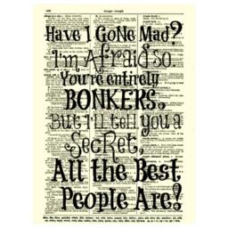 Alice in Wonderland Quote Print Antique Dictionary Page Wall Art - thumbnail 3
