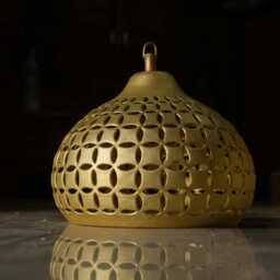 Oxidized Dome Copper Pendant Light - Hand Carved Kitchen Island Lighting Industrial Lamp Scandinavian - thumbnail 4