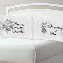 Couples Pillow Cases, Rustic Bedding, Dream Catcher Room, Case Set, Deer Case, Pillow, His Hers Pillowcases - thumbnail 4