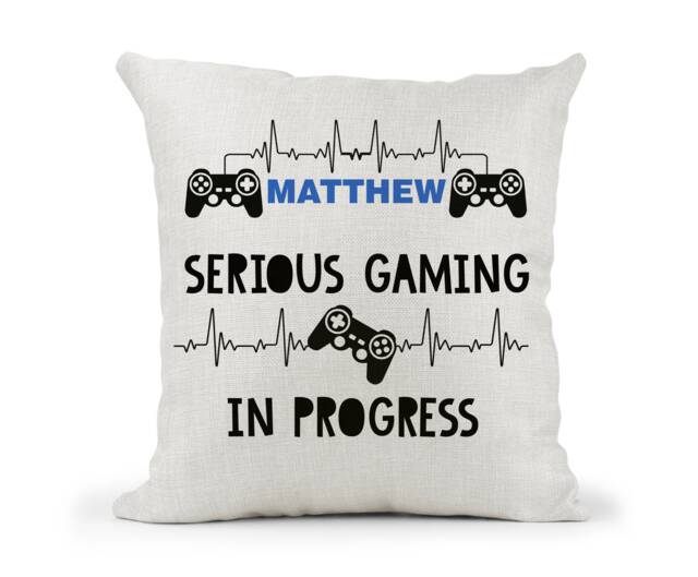 Personalised Gaming Xbox/Playstation/Ps4/Pc Cream Canvas Cushion, Scatter Home Decor, Son, Dad, Brother Uncle Fun Gift - image 1